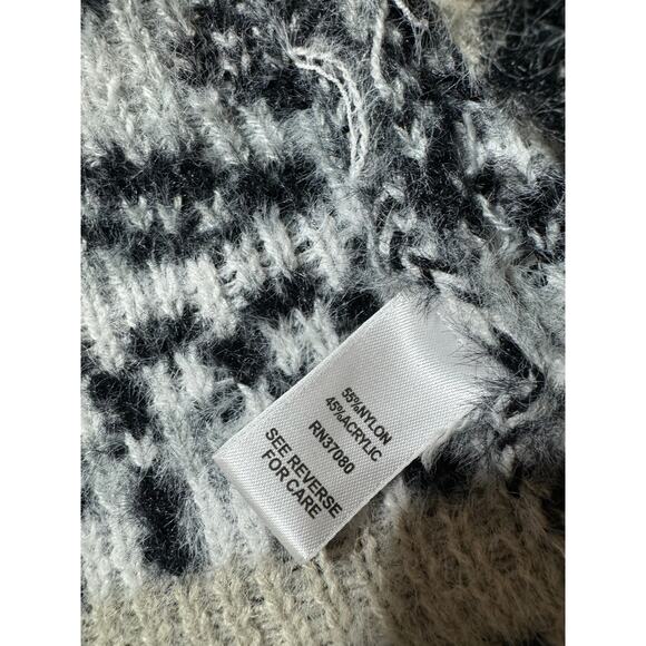 Est. 1946 Sweater Long Open Chunky Knit Cardigan Black and White Size 18/20W - Picture 5 of 5